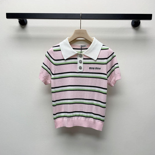 MIUMIU KNIT POLO SHIRT 268103