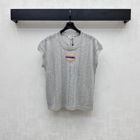 CHANEL SHORT SLEEVE CREW NECK KNIT TOP 273770