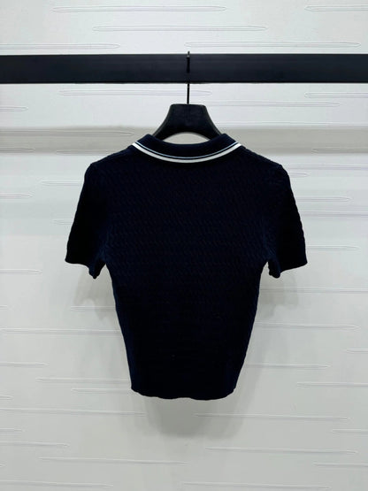 MIUMIU KNITTED POLO SHIRT WHITE 274841
