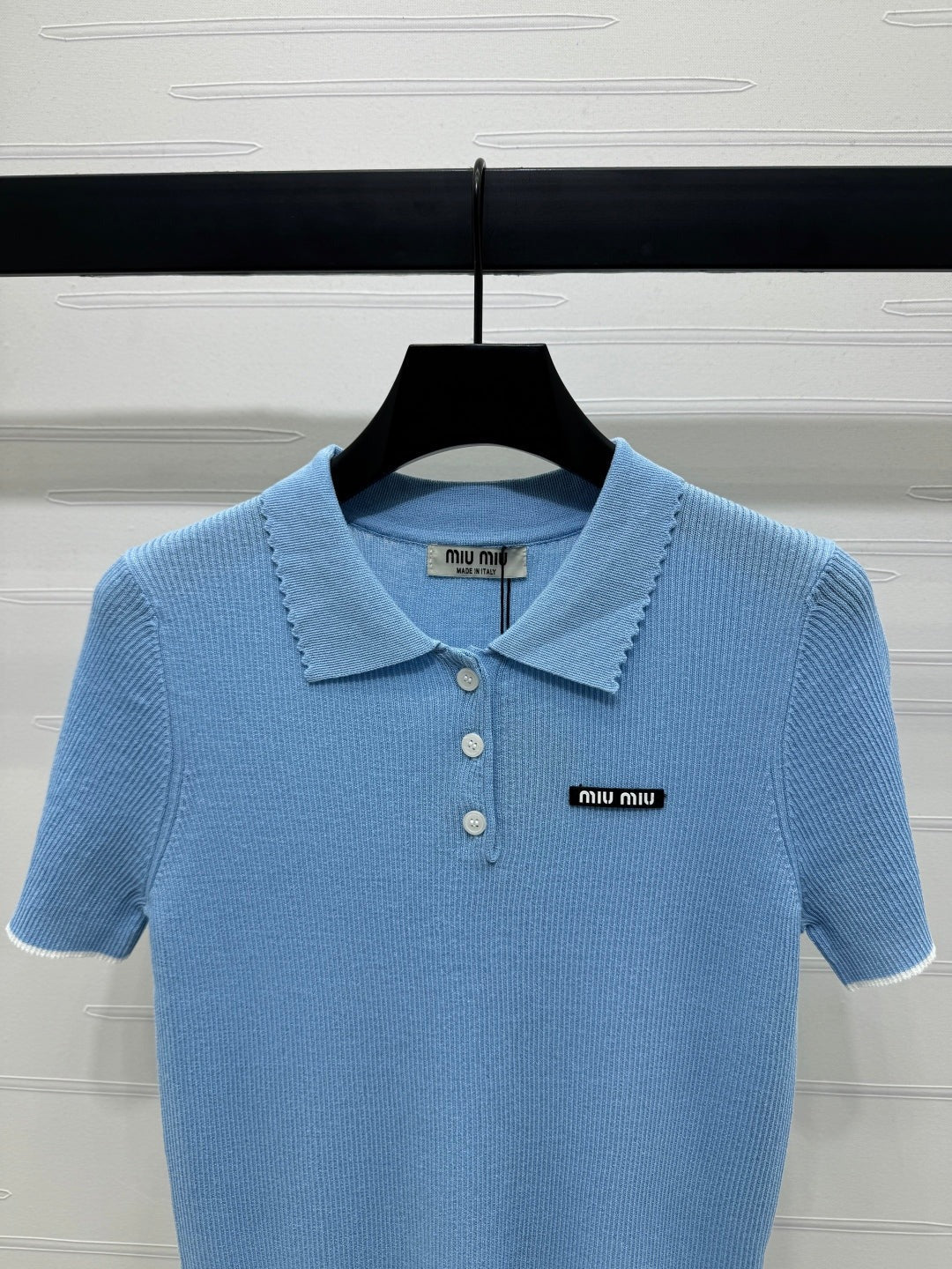 MIUMIU SHORT-SLEEVE KNIT POLO 269421