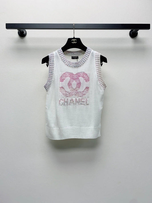 CC CREW NECK SLEEVELESS KNIT TOP 228214