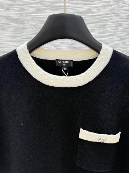 CC SHORT-SLEEVE CREW NECK KNIT TOP 267987