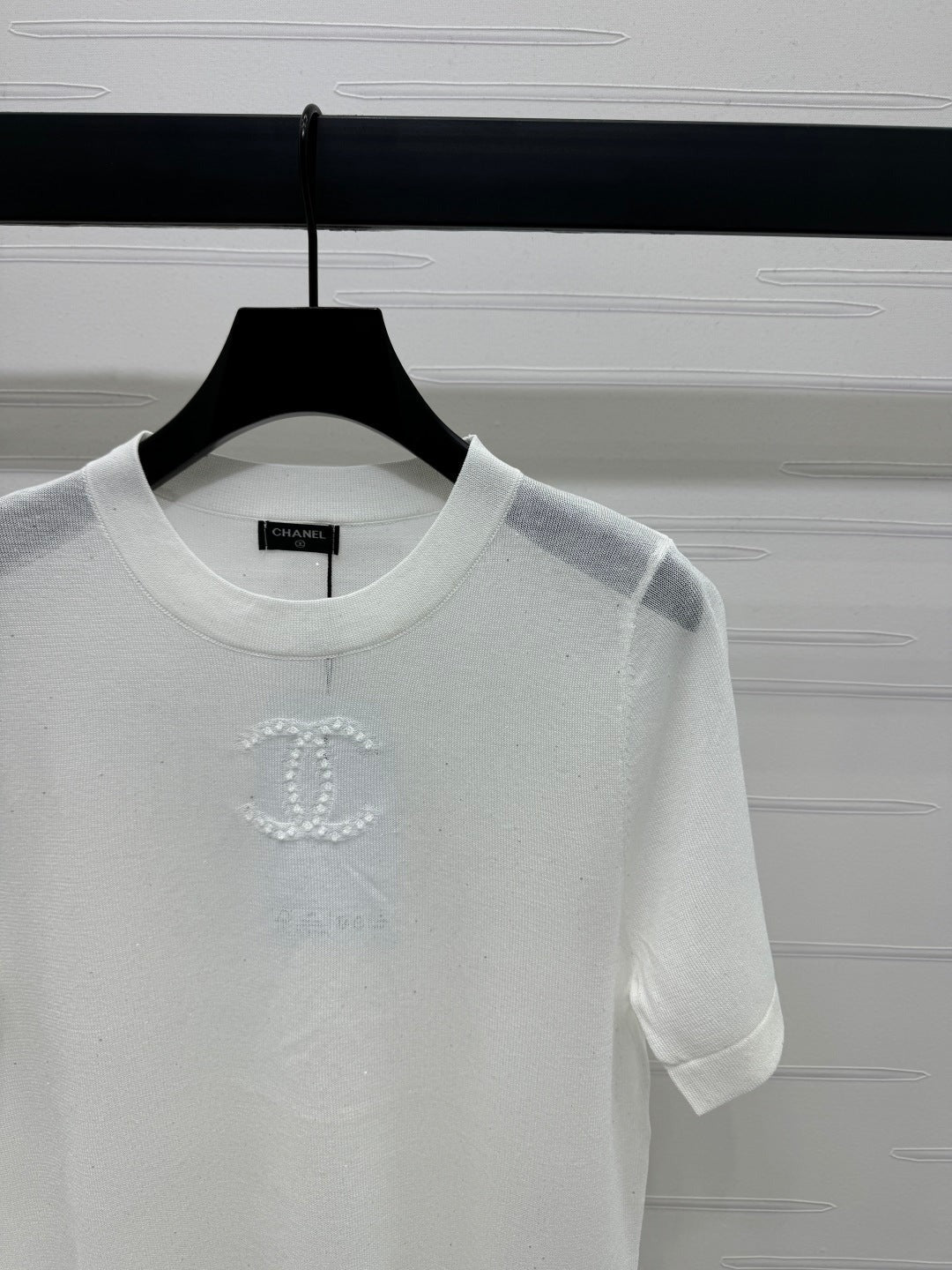 CHANEL CREW NECK SHORT-SLEEVE KNIT TOP 274964