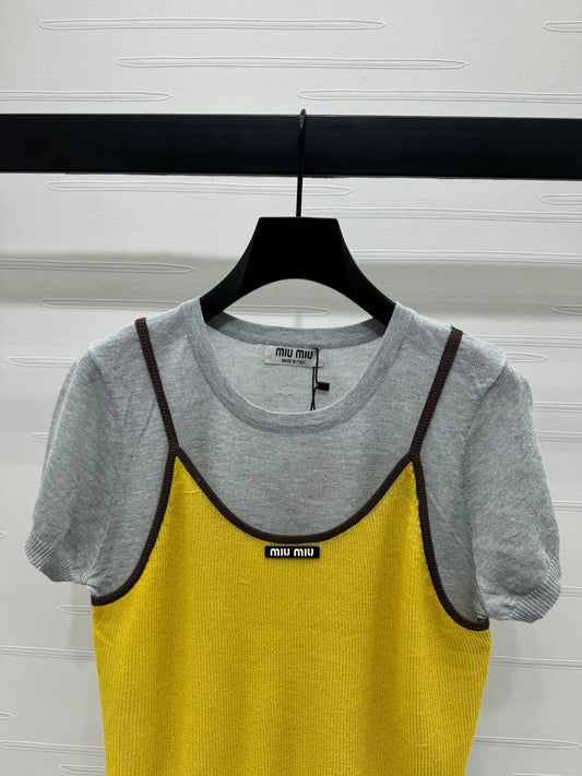 MIU 25S 2 PIECE KNITTED TOP WITH STRAPS 264132