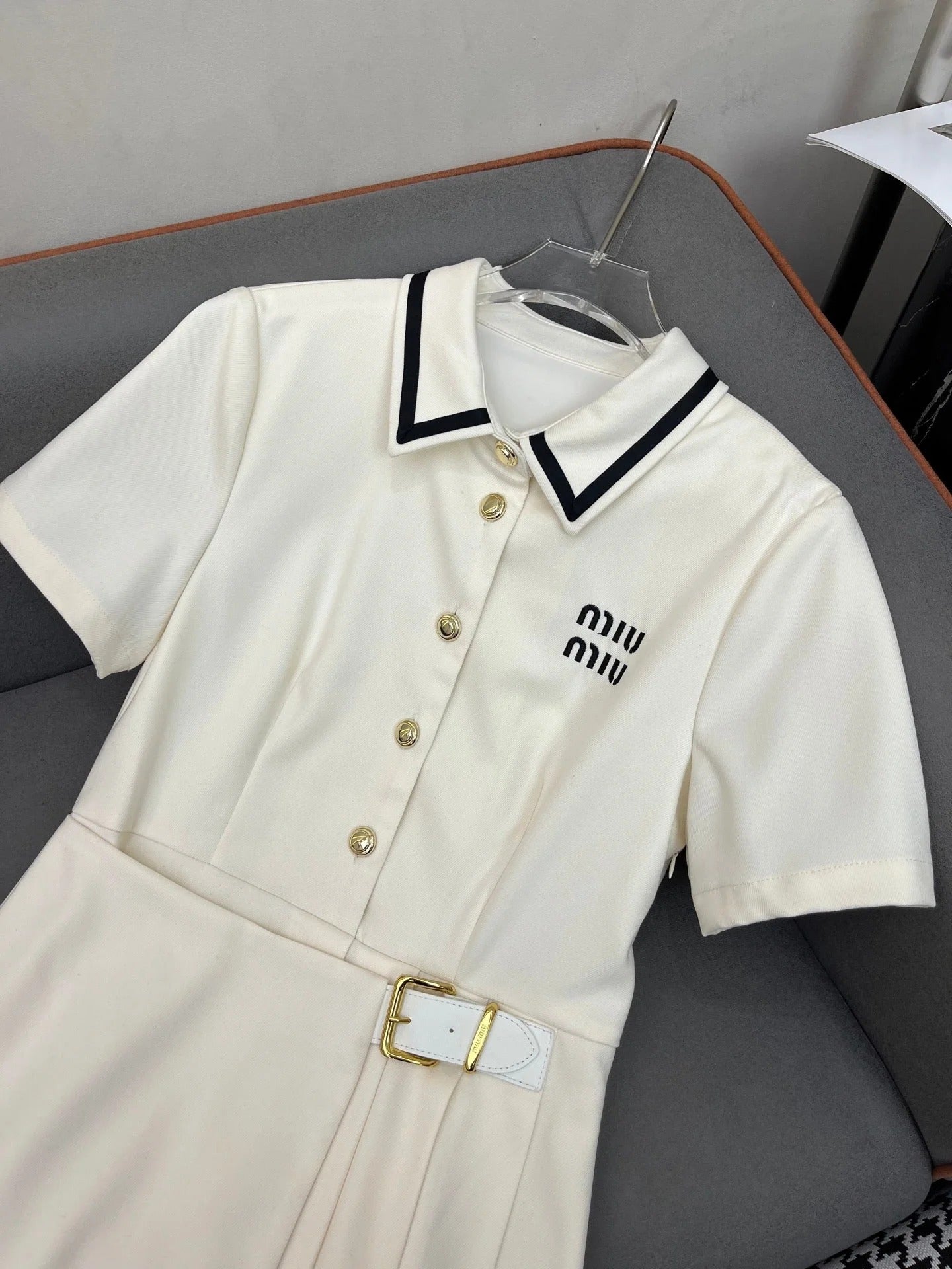 MIUMIU SHIRT DRESS WITH BELT 214479