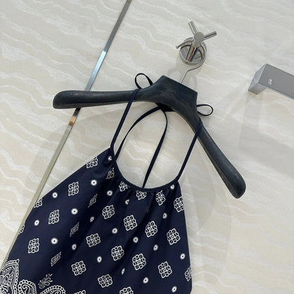 MIUMIU MIDNIGHT BLUE STRAPPY BACK TOP