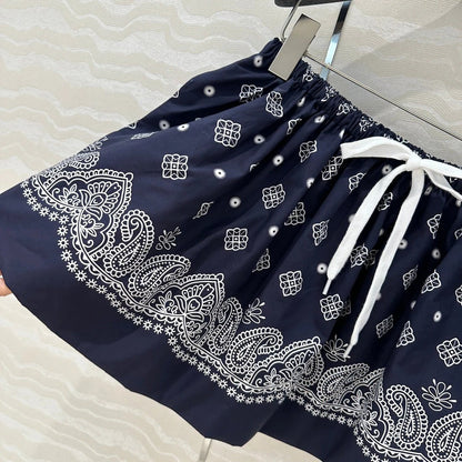 MIUMIU MIDNIGHT BLUE PLEATED MIDI SKIRT