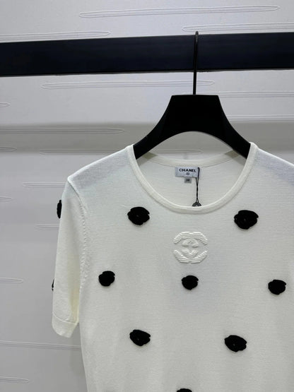 CHANEL SHORT-SLEEVE KNIT TOP 269465