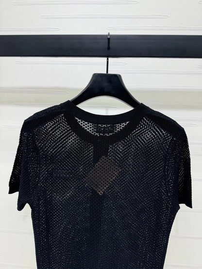 MIU 25S SHORT SLEEVE ROUND NECK CARDIGAN 264269