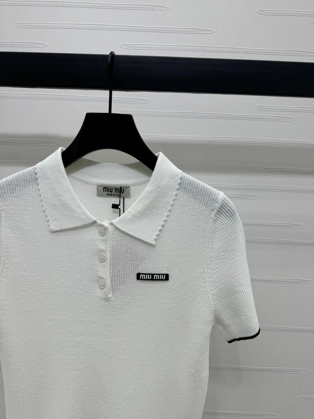 MIUMIU SHORT-SLEEVE KNIT POLO 269424