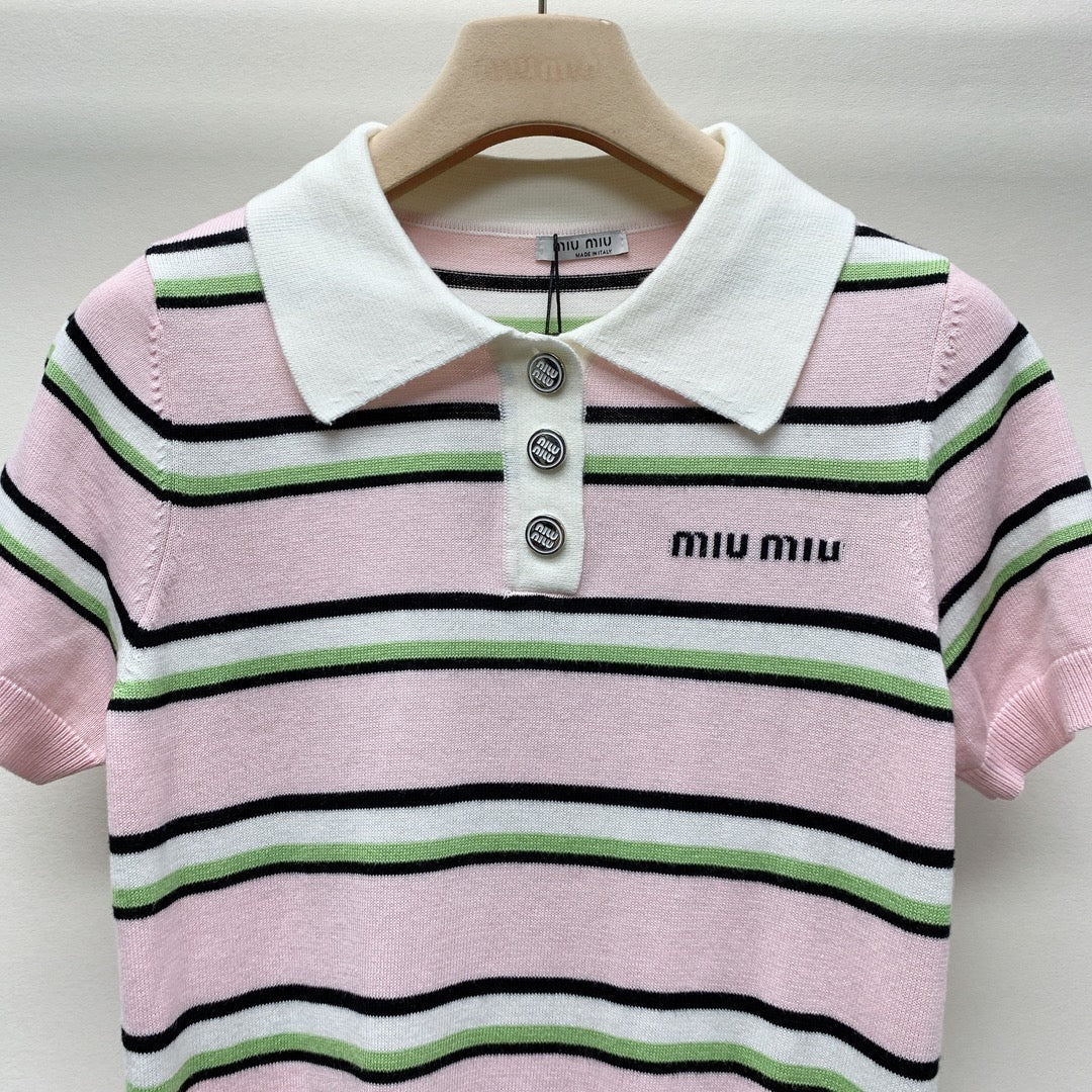 MIUMIU KNIT POLO SHIRT 268103