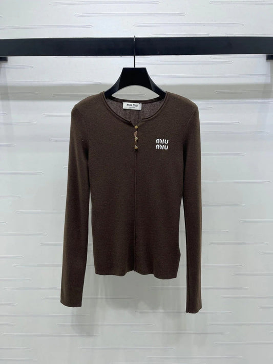 MIUMIU KNITTED LONG SLEEVE TOP STYLE 483