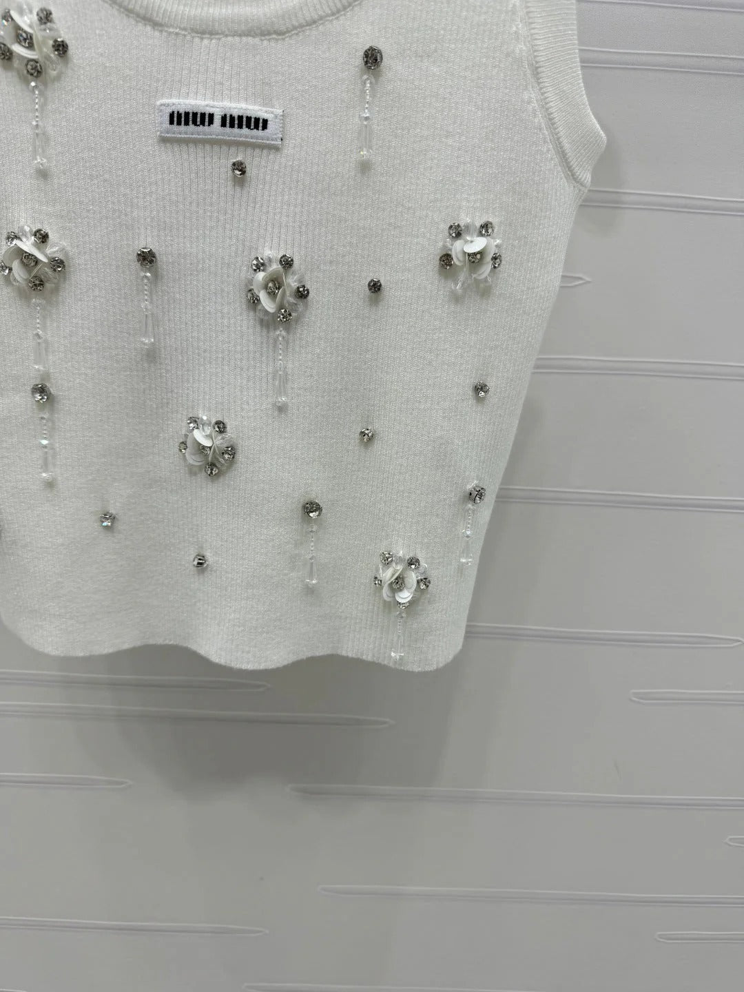 MIU 25S 3D RHINESTONE TANK TOP 264255