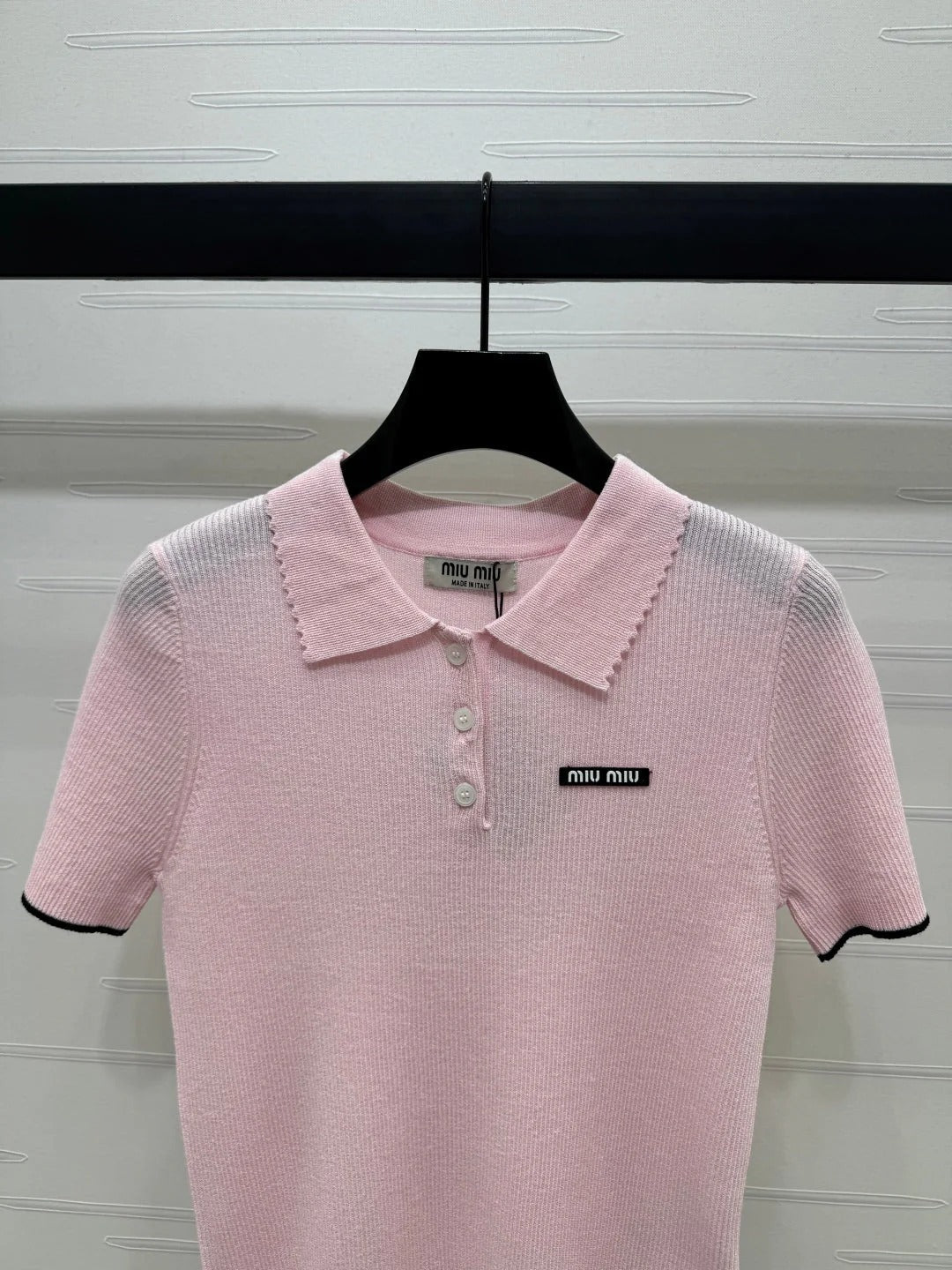 MIUMIU SHORT-SLEEVE KNIT POLO 269423