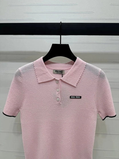 MIUMIU SHORT-SLEEVE KNIT POLO 269423