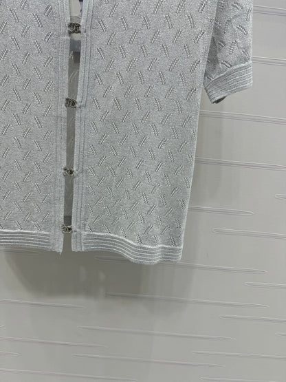 CHANEL SHORT-SLEEVE SEQUINNED KNIT CARDIGAN 269409