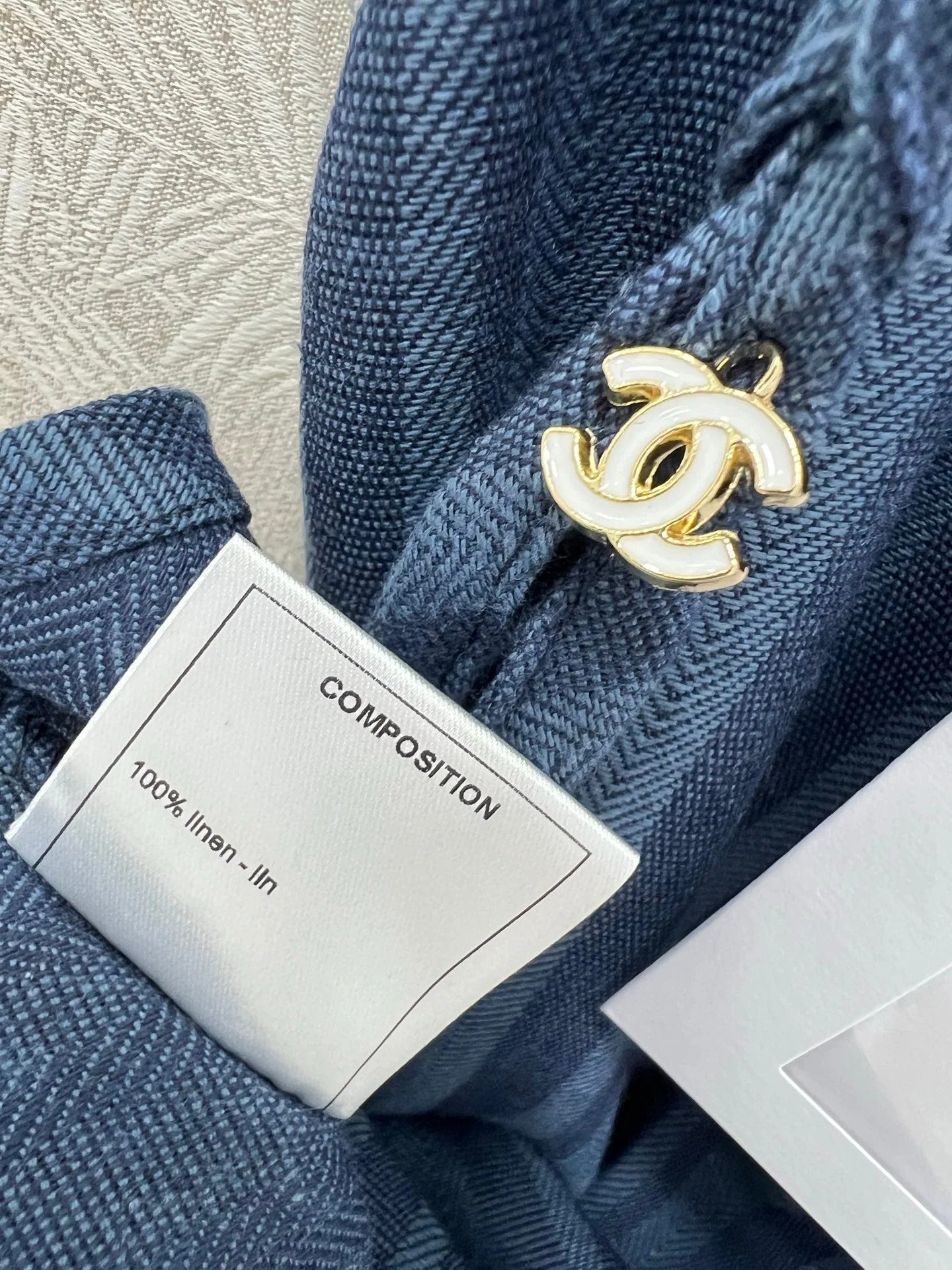 CHANEL DENIM HALTER DRESS WITH TRIM DETAILS 275134