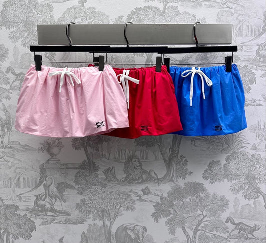MIUMIU PLEATED DRAWSTRING MINI SKIRT 267801