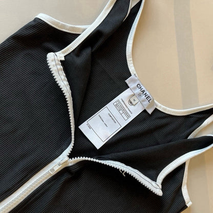 CC BIKINI SWIMSUIT SET IN BLACK AND WHITE TRIM 625973