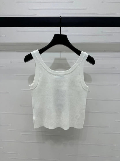 MIUMIU EMBELLISHED KNIT TOP 269491