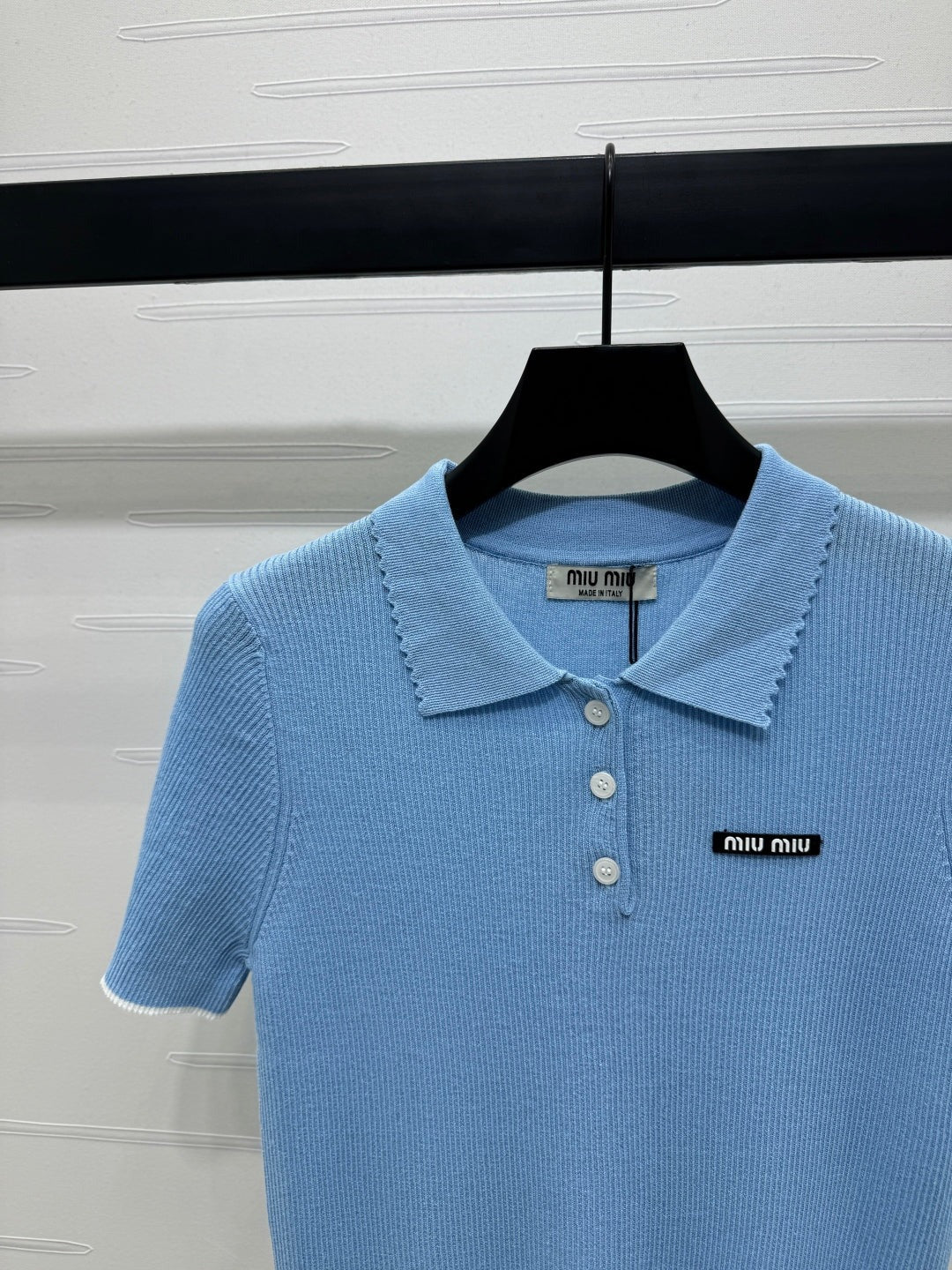 MIUMIU SHORT-SLEEVE KNIT POLO 269421