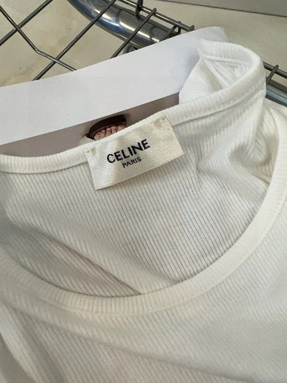 TANK TOP 627697 IN WHITE COTTON RIBBED