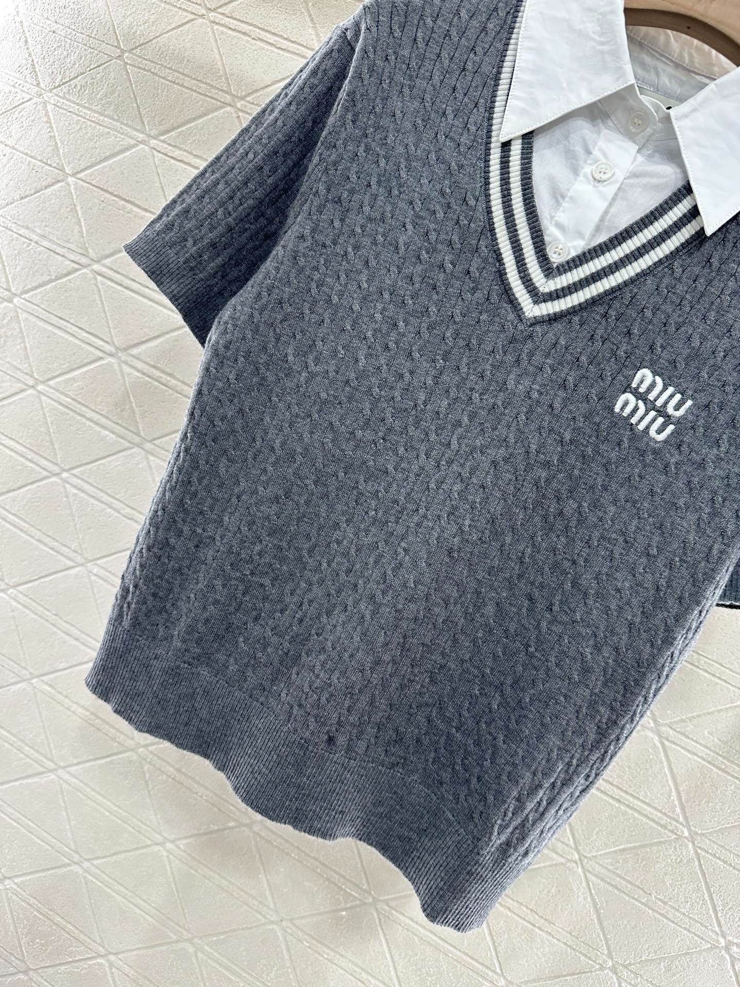 MIU 25S TWO PIECE KNIT JACKET 265538
