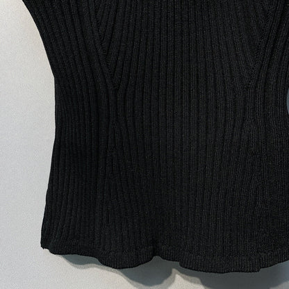 Chanel 2026 Knit Camisole White and Black Polyester Viscose