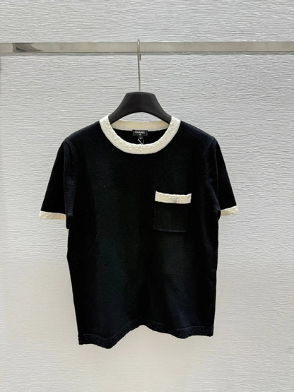 CC SHORT-SLEEVE CREW NECK KNIT TOP 267987