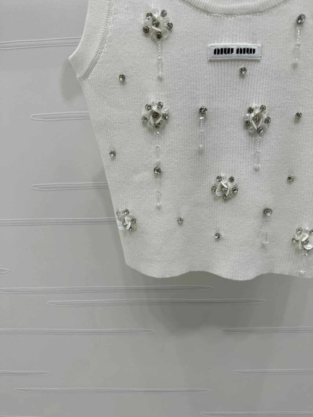 MIU 25S 3D RHINESTONE TANK TOP 264255