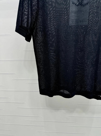CHANEL CREW NECK SHORT-SLEEVE KNIT TOP 274965