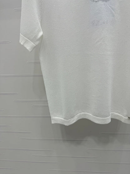 CHANEL CREW NECK SHORT-SLEEVE KNIT TOP 274964
