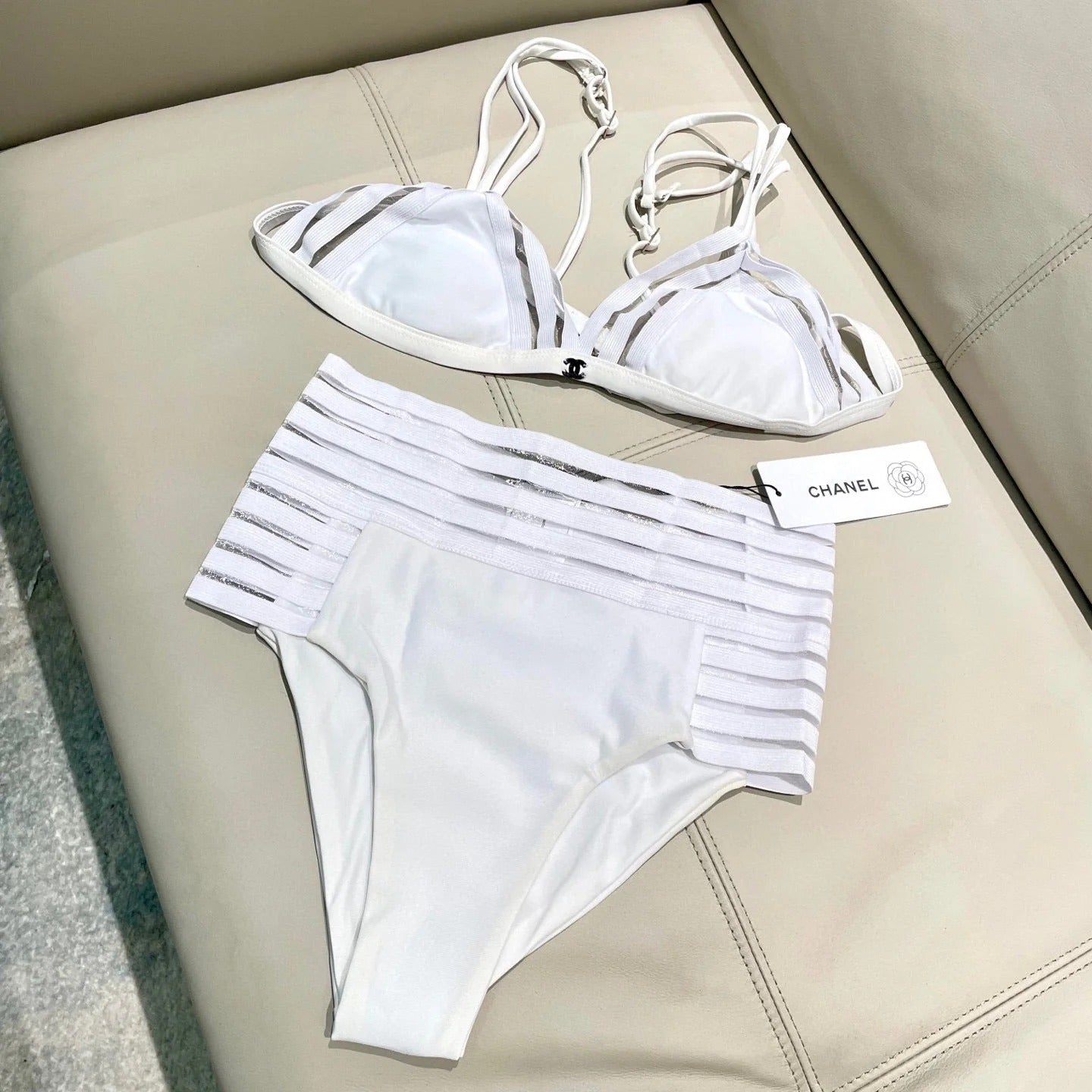 CC BIKINI SWIMSUIT SET IN WHITE 608920