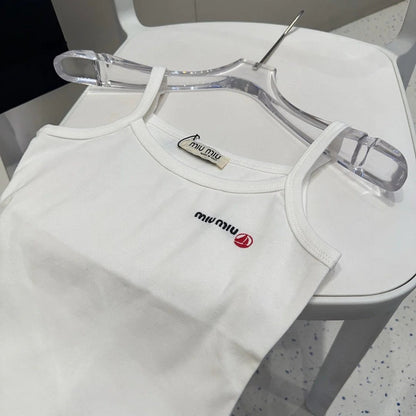 CAMISOLE 613778 IN WHITE COTTON RIBBED