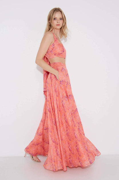 Conjunto de línea A con tirantes estampados de Jan 