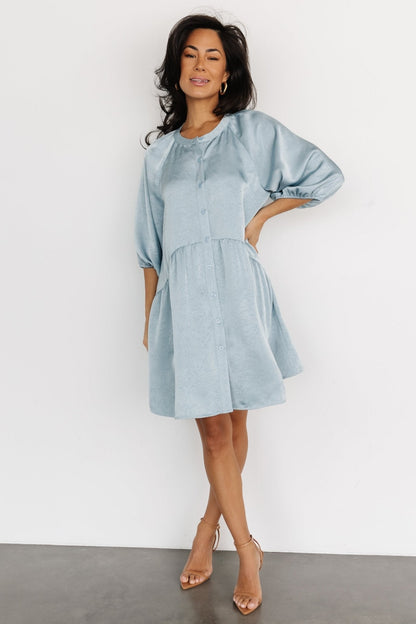 Janice Button Dress | Blue