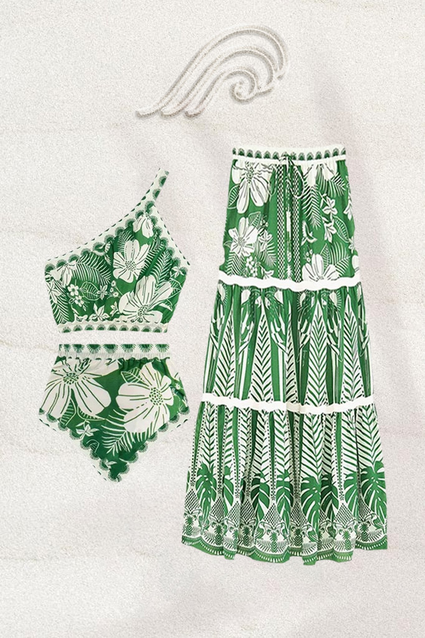 Conjunto de baño tropical de un solo hombro Jasmine 