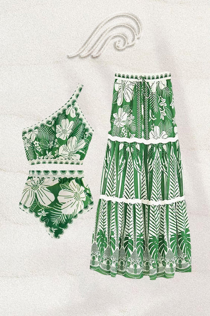 Conjunto de baño tropical de un solo hombro Jasmine 