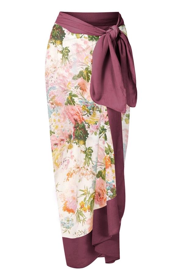 Conjunto de baño de dos piezas con volantes y estampado de vaqueros 