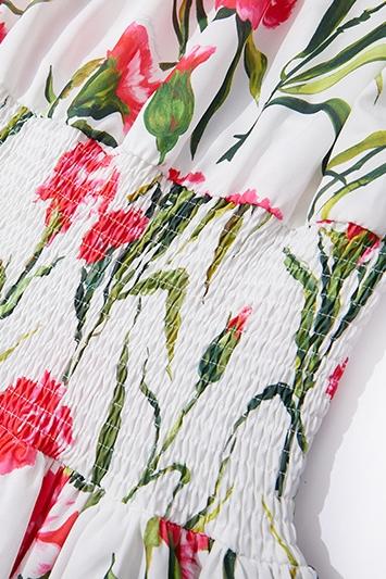 Vestido mini fruncido con hombros descubiertos y estampado Jemima 