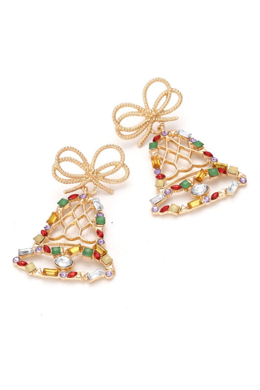 Pendientes colgantes de diamantes con cascabeles 