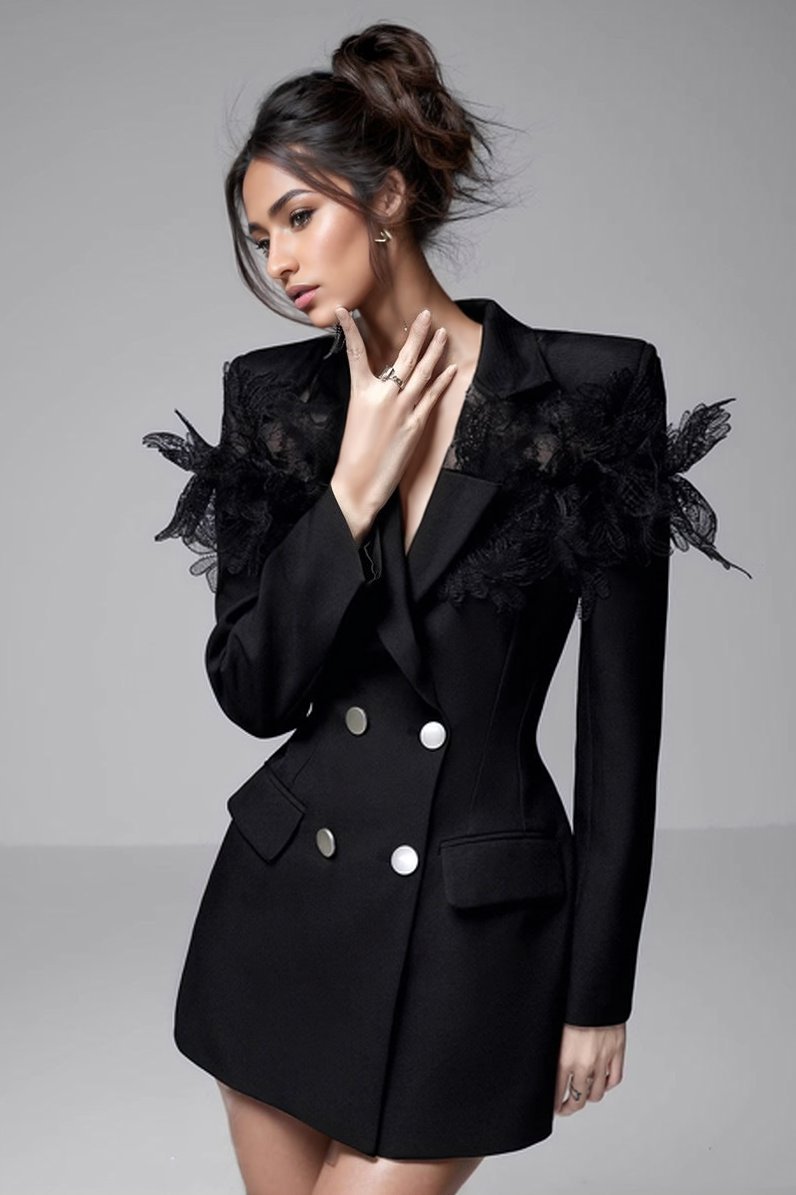 Vestido mini blazer de encaje Joanne 