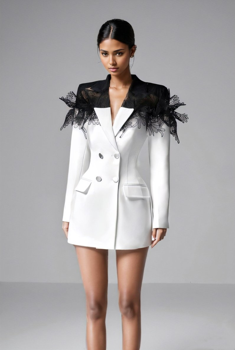 Vestido mini blazer de encaje Joanne 