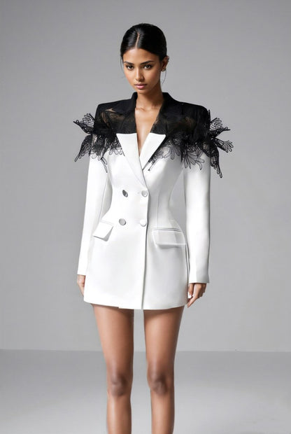 Vestido mini blazer de encaje Joanne 