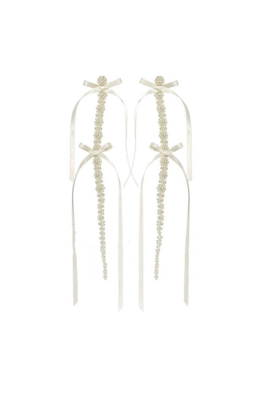 Pendientes de lazo con perlas de imitación 