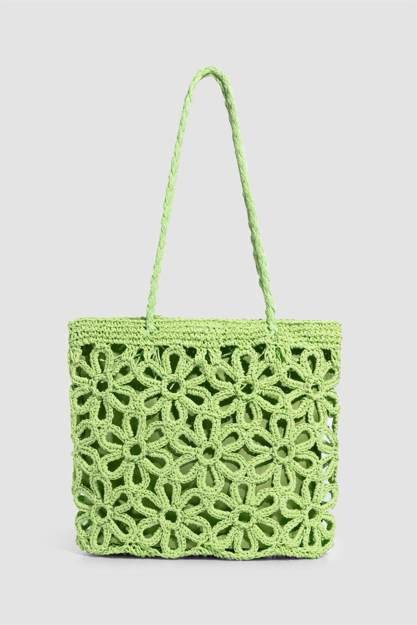 Bolso de paja con diseño hueco 