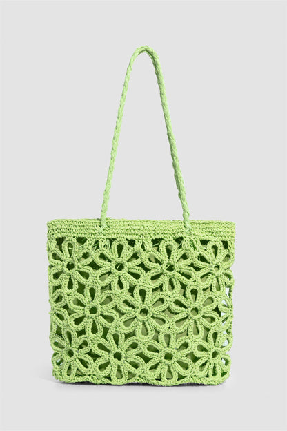 Bolso de paja con diseño hueco 