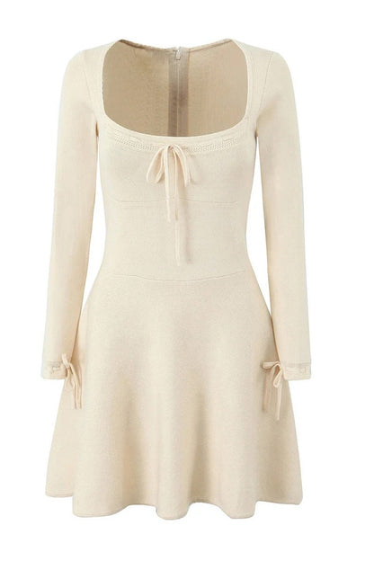 Minivestido de punto con escote cuadrado Lillian 