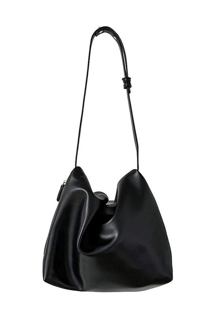 Bolso de piel sintética sólida con cremallera lateral 