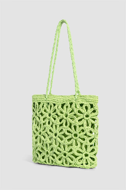 Bolso de paja con diseño hueco 